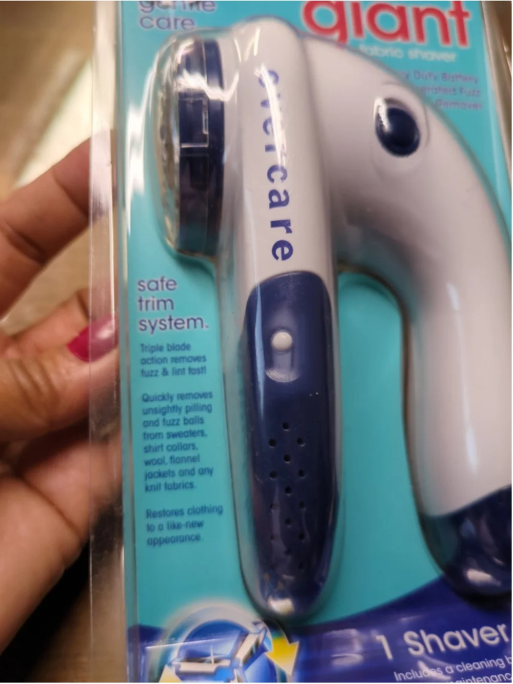 Evercare Fabric Shaver Large Giant Fuzz Lint Remover Safe Trim Battery Operated